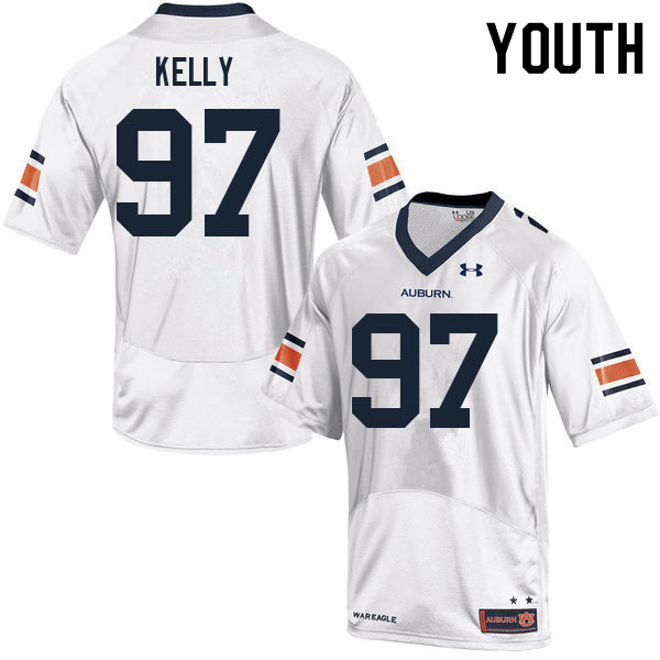 Youth #97 Jackson Kelly Auburn Tigers College Football Jerseys Sale-White